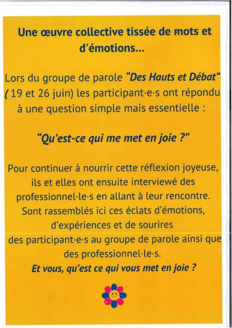 Qu&rsquo;est ce qui me met en joie ?